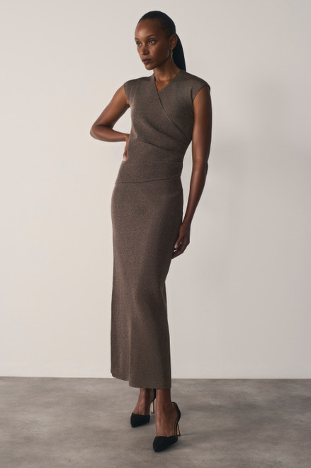 Venaria Metallic Knit Dress Pewter