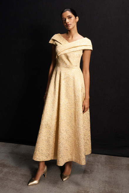Palermo Jacquard Sleeveless Dress Gold