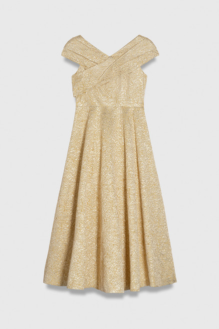 Palermo Jacquard Sleeveless Dress Gold
