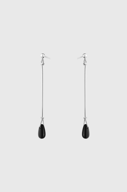 Sterling Silver And Black Agate Vivianna Torun Earrings