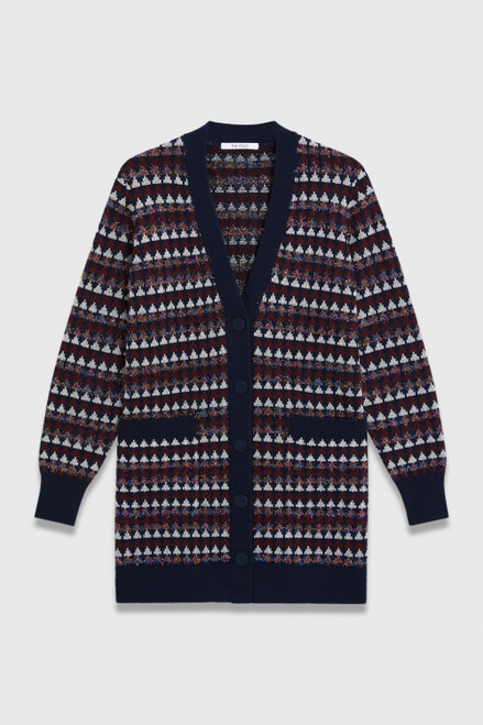 Baye Metallic Jacquard Cardigan Navy