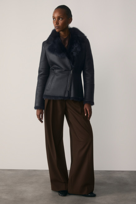Torrano Shearling Jacket Dark Navy