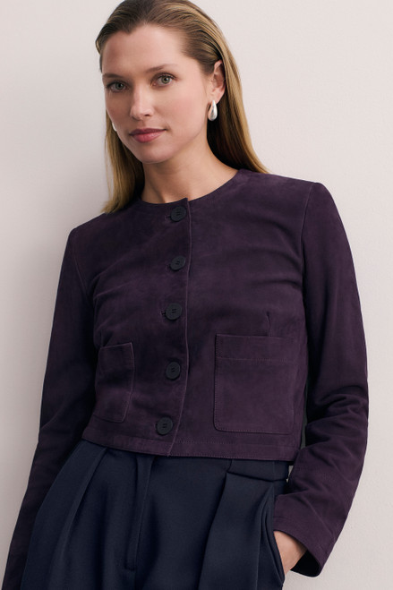 Lustra Suede Jacket Aubergine