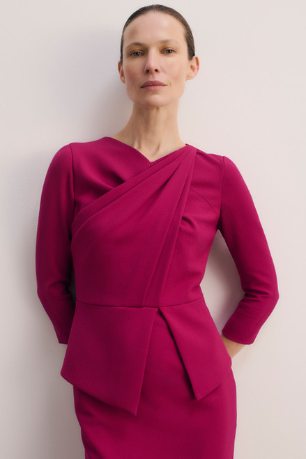 Alina Sculpt Stretch Crepe Dress Magenta