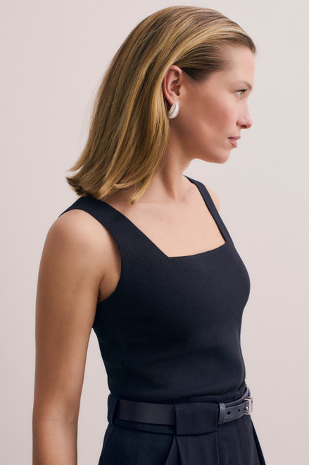 Keighley Sculpt Knit Top Navy