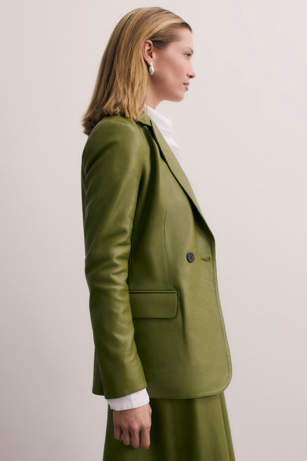 Knighton Leather Jacket Olive