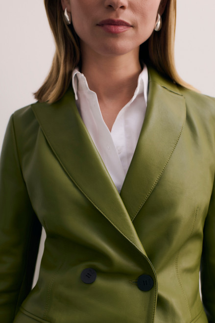 Knighton Leather Jacket Olive
