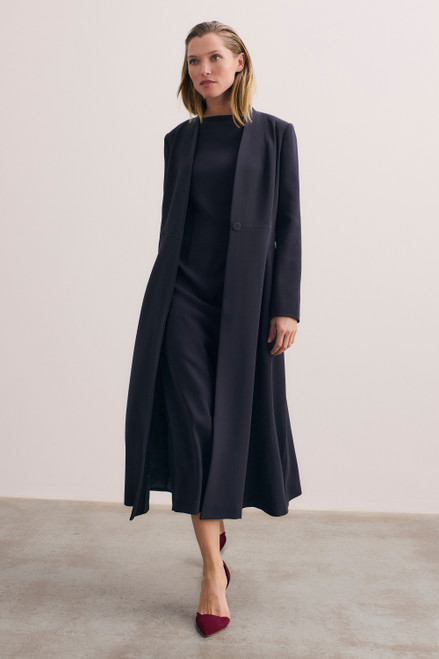 Clever Crepe Finchley Coat Navy