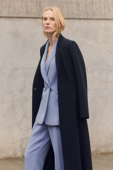 Clever Crepe Finchley Coat Navy