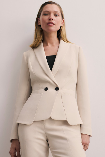 Clever Crepe Doppio Caselle Jacket Stone