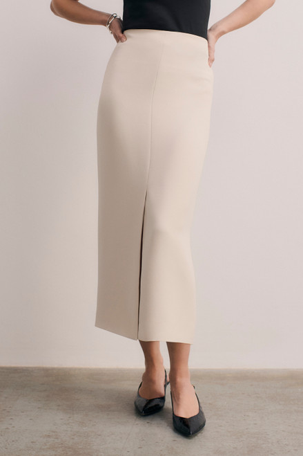 Clever Crepe Doppio Oliena Skirt Stone
