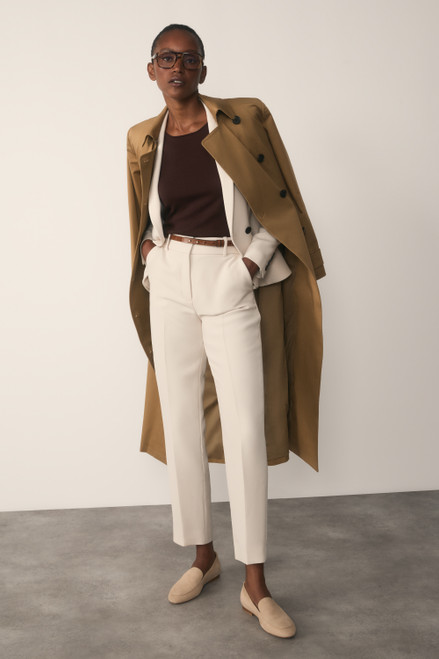 Clever Crepe Doppio Tavira Trousers Stone