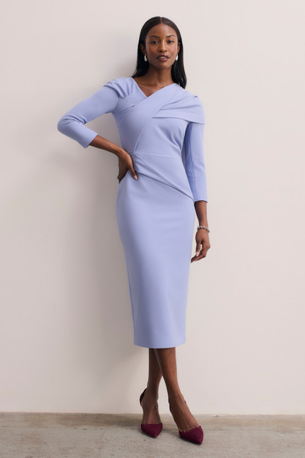Iona Sculpt Stretch Crepe Dress Chalk Blue