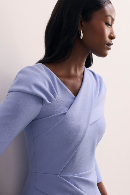 Iona Sculpt Stretch Crepe Dress Chalk Blue