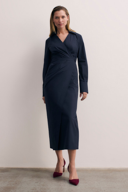 Emilia Cotton Shirt Dress Navy