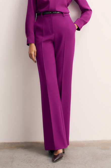Alzira Sculpt Stretch Crepe Trousers Berry