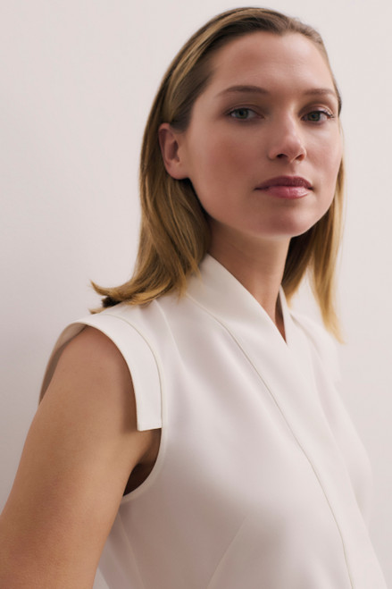 Bowery Sleeveless Blouse Ivory Stretch Silk