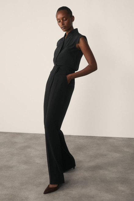 Bowery Sleeveless Blouse Black Stretch Silk