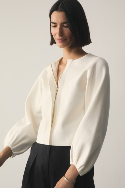 Candelo Wool Cotton Blend Jacket Ivory