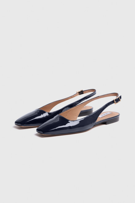 Limone Patent Leather Flats 15 Navy