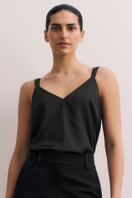 Adela Cami Black Silk Satin
