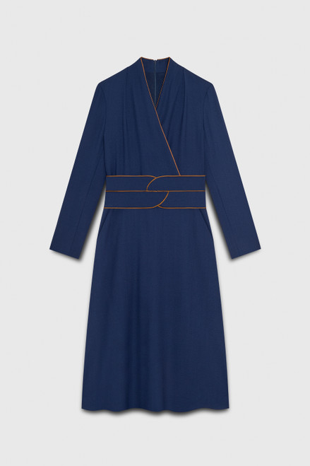 Arden Dress Indigo Wool Crepe
