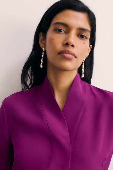 Bowery Blouse Berry Stretch Silk