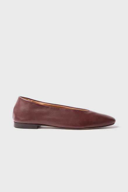 Melfi Leather Ballerina Flats Burgundy