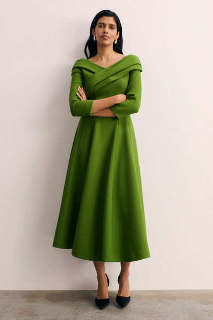 Palermo Wool Crepe Dress Spring Green