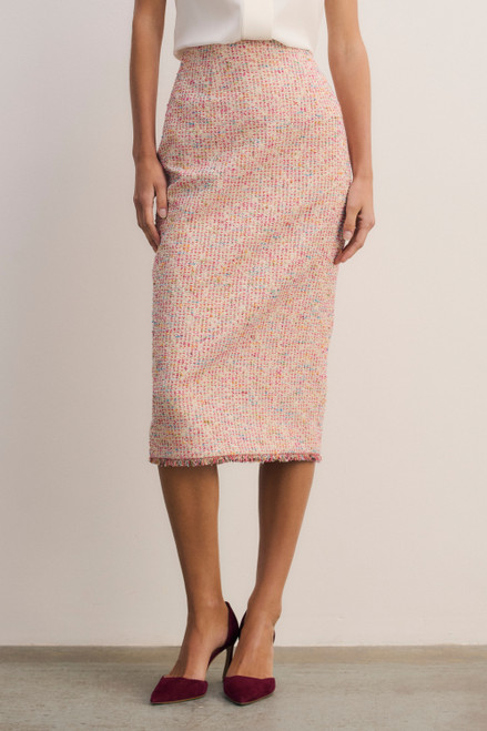 Kerrison Tweed Skirt Pink And Ivory