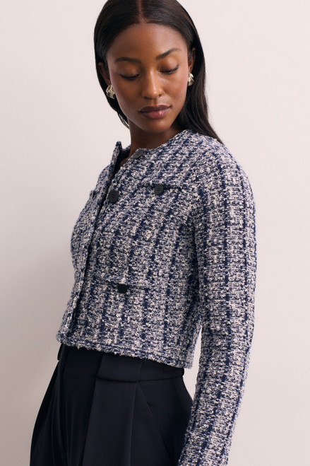 Hampton Tweed Jacket Navy And Ivory