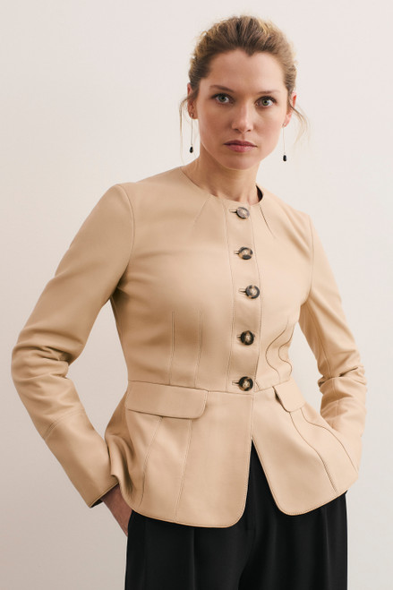 Ginevra Leather Jacket Stone