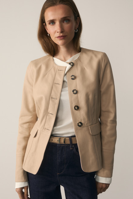 Ginevra Leather Jacket Stone