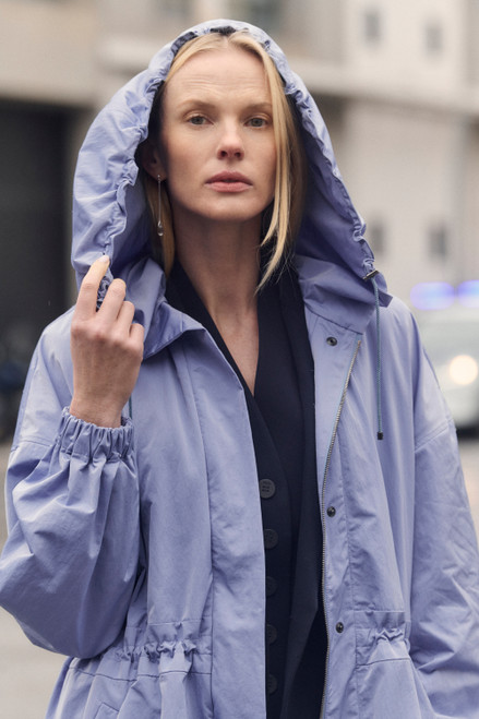 Eastleigh Water Repellent Hooded Mac Chalk Blue