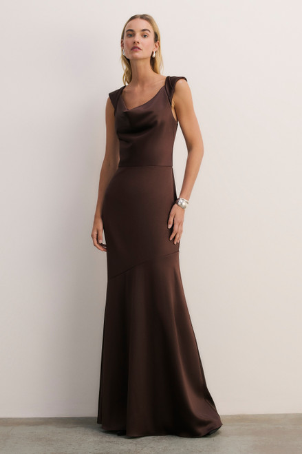 Amorosi Satin Gown Chocolate