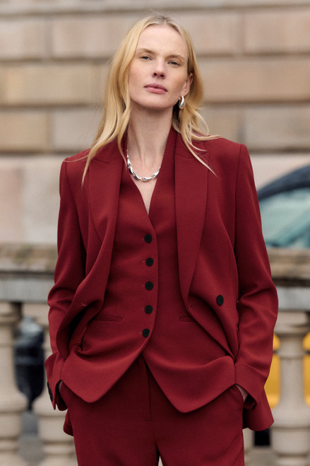 Clever Crepe Hartley Waistcoat Sienna Red