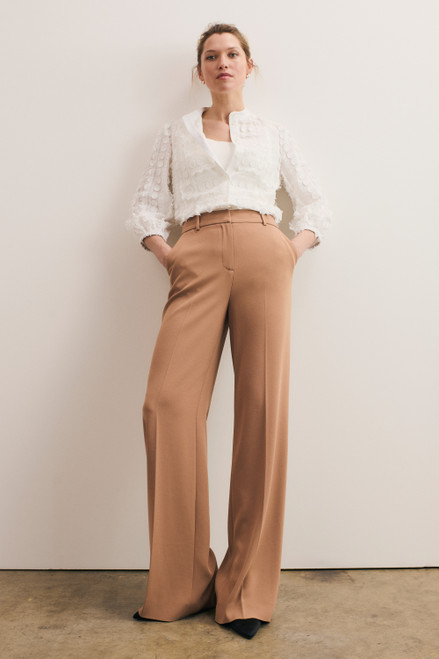 Clever Crepe Adelaide Wide-Leg Trousers Camel