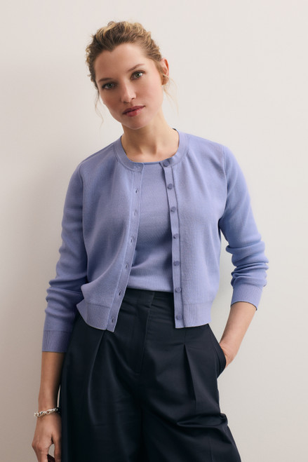 Tivra Cotton Cardigan Pale Blue