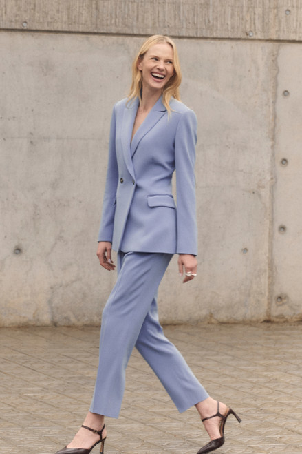 Clever Crepe Tavira Slim-Leg Trousers Pale Blue