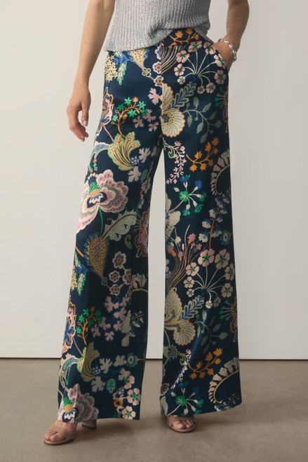 Arezzo Silk Trousers Made With Liberty Fabric Navy