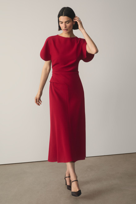 Salerno Crepe Dress Deep Red