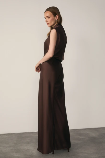 Lucena Satin Trousers Chocolate