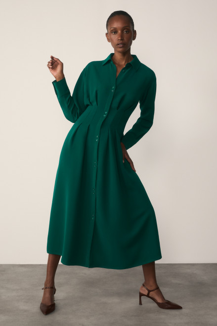 Amara Crepe Dress Deep Green