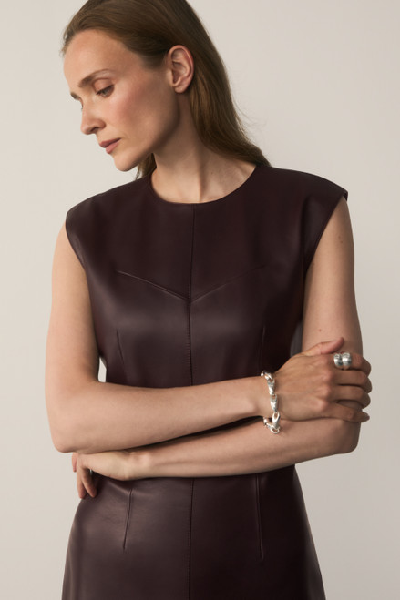 Vanta Leather Dress Plum