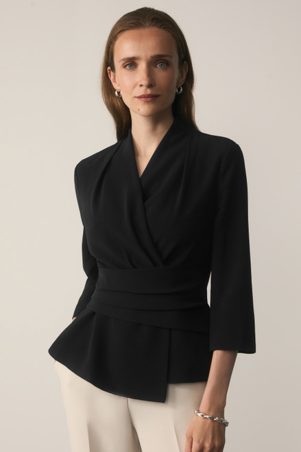 Clever Crepe Belleville Mid Sleeve Top Black