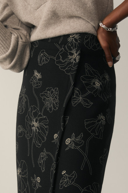 Camelia Wool Skirt Black And Ivory Manteco x Liberty Fabrics