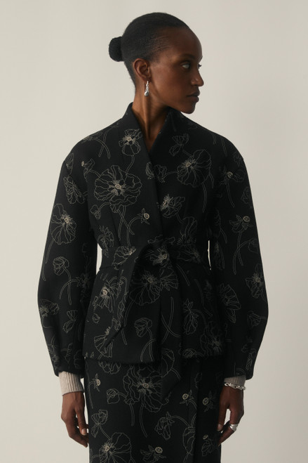 Everleigh Wool Jacket Black And Ivory Manteco x Liberty Fabrics
