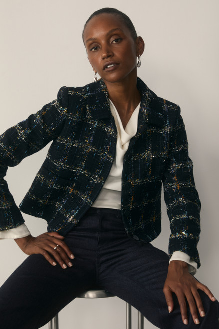 Orsini Tweed Jacket Navy And Blue
