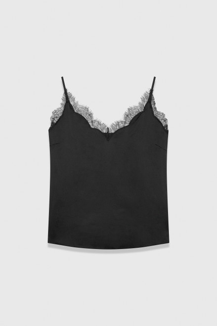 Rosella Silk Satin Cami Black