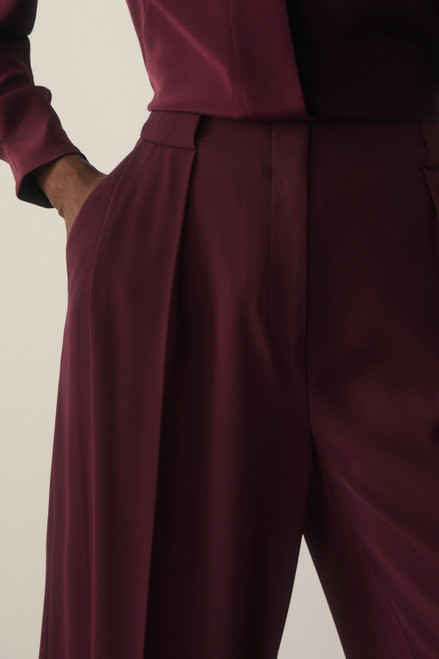 Clever Crepe Lyon Palazzo Trousers Deep Plum